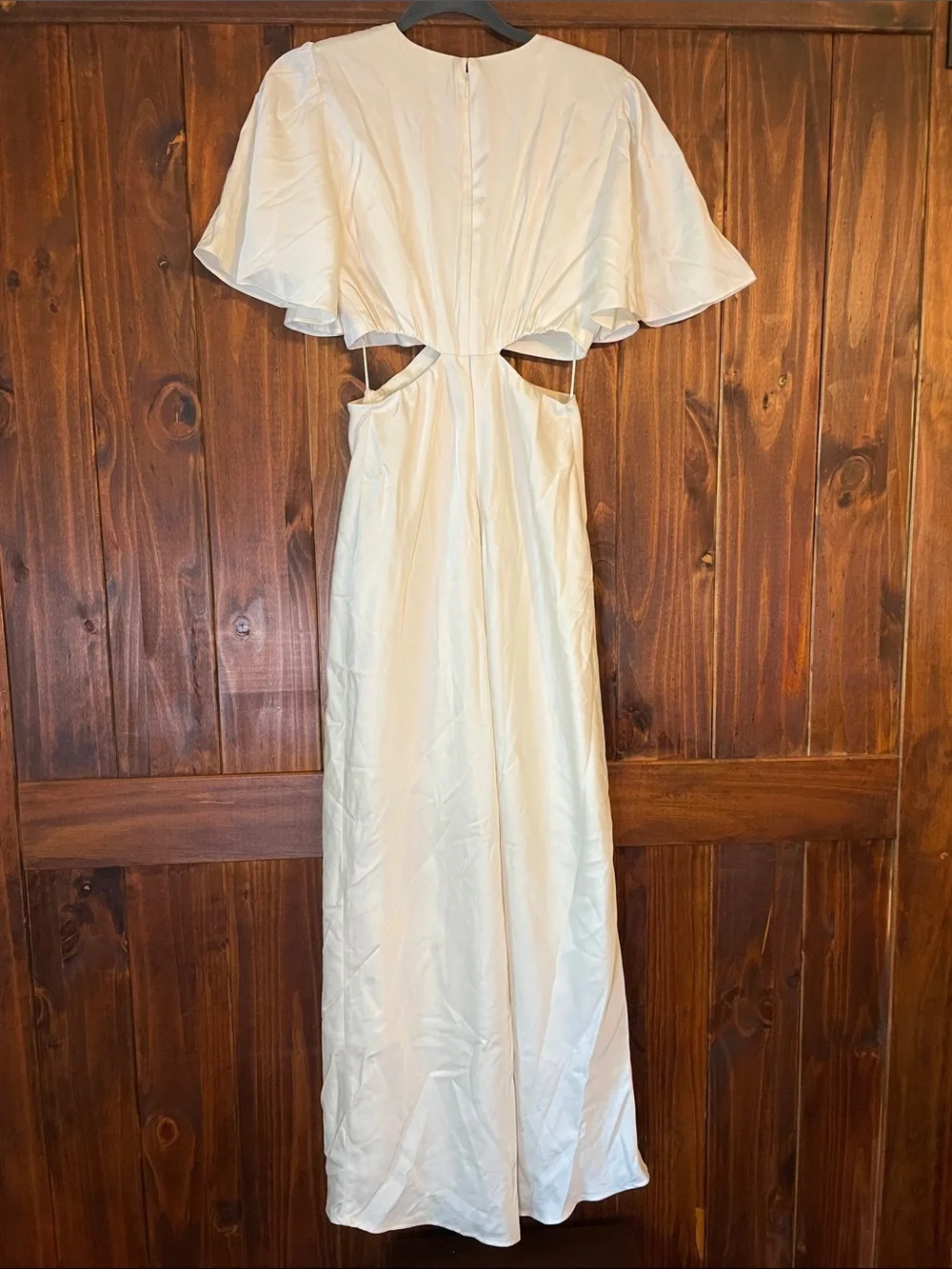 Abercrombie & Fitch Wedding Angel Sleeve O-Ring Cut Out Maxi Dress